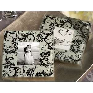  Damask Design Glass Photo Coaster Favors 