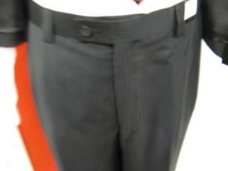 New Steve Harvey 3 Pc Suit Black w/ Shadow Stripe  