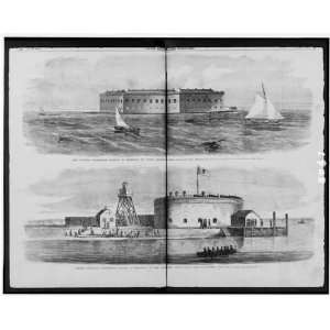  Fort Sumter,Castle Pinckney, Charleston Harbor, SC 1861 