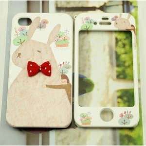 Pinky Rabbit Full Case Front+back for Iphone 4 Case / Iphone 4s Case