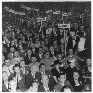    National political convention,men,women,signs,1952?
