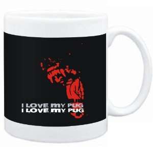  Mug Black  I love my Pug  Dogs