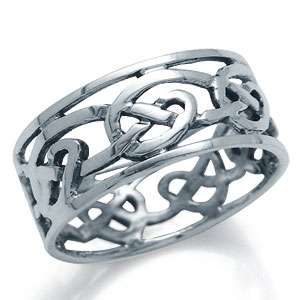 925 Sterling Silver Celtic Knot Band Ring  