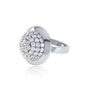  Stardust 2.91Ct Diamond 20mm Micro Pave Silver Ring 7.5 
