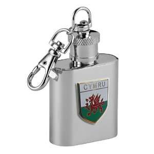 Football Club Keyring Flasks Wales   Welsh Dragon 1Oz Keyring Hip 