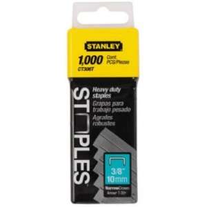 Stanley CT306T 1,000 Units 3/8 Inch Flat Narrow Crown Staples  