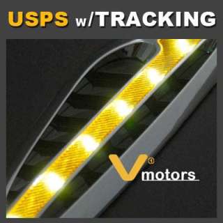 Auto Car Truck Racing LED Light Chrome Fender Vent Air Flow Intake 
