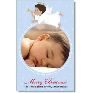  Dark Hair Angel Boy Digital Holiday Photo Cards