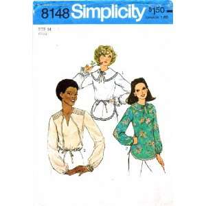  Simplicity 8148 Vintage Sewing Pattern Womens Blouses Size 