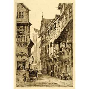  1915 Print Samuel Prout Art Frankfurt Germany Streetscape 