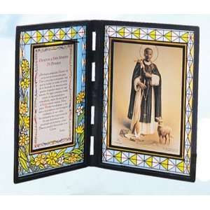  St. Martin de Porres Stained Glass Plaque in Spanish, 10 