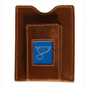  St Louis Blues Brown Leather Money Clip & Card Case 