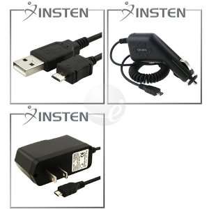   Car Charger + INSTEN USB Data Charge Sync Cable for HTC myTouch 3G