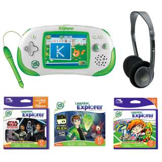 LeapFrog Leapster Explorer Learning Game System (Green) with 3 Games 
