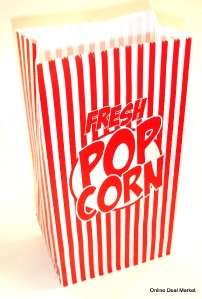 Pack Of 10 POPCORN Bags Birthday PARTY Carnival Theater  