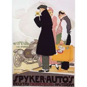  AMSTERDAM SPYKER AUTOS FASHION PEOPLE VINTAGE POSTER 