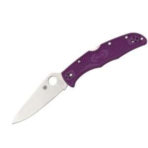Spyderco Knives 10FPPR Endura 4 Lockback Knife with Purple Handles 