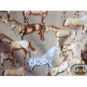  Fleece Printed Spotted Horse Fabric / By the Yard 
