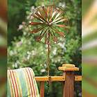 wagon wheel kinetic wind spinner deck mount metal outdoor art
