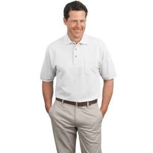 Port Authority Mens Big Pique Knit Polo Sport Shirt With Pocket 
