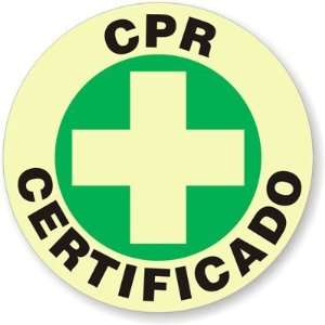  CPR Certificado GlowSmart Vinyl Sticker, 2 x 2 Office 