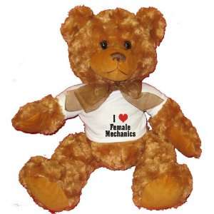  I Love/Heart Female Mechanics Plush Teddy Bear with WHITE 