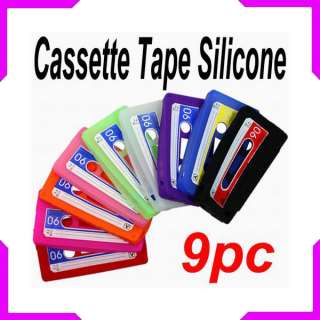 9pcs Cassette Tape Silicone Case Cover for iPhone 4 4G  