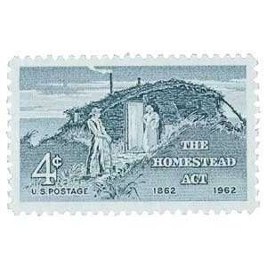   4c Homestead Act U. S. Postage Stamp Plate Block (4) 
