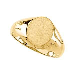  10.00X08.00 Mm 14K White Gold Signet Ring Jewelry