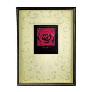  Hand Painted Wall Decor in Scrolling Vine   Red Rose