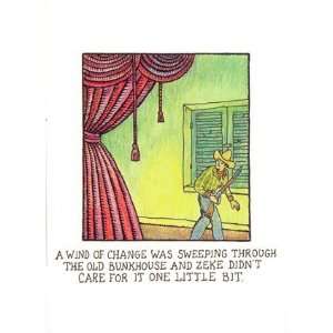  Wind of Change, Humor Note Card by Glen Baxter, 5x7