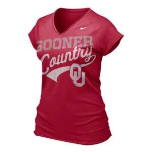  Oklahoma Sooners Womens Crimson Nike Ole Faithful Sweep T 