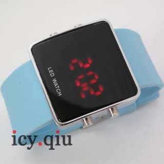 New LED Watch ~ Digital Date Quartz Sport Watch Blue E5  