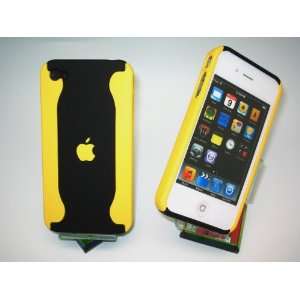 Apple iPhone 4 4G 4S Dual 2 Tone Yellow / Black Hard Back Case Cover 