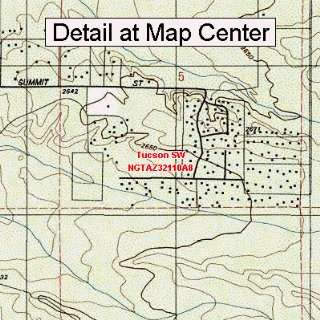   Topographic Quadrangle Map   Tucson SW, Arizona (Folded/Waterproof