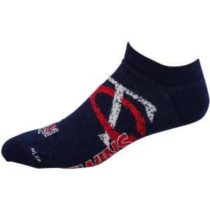   Twins Navy Blue Spattered Logo Ankle Socks