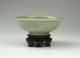   Antique 17thC Ming Longquan Pale Celadon Ge Ware Flared Bowl  