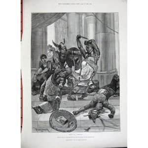   1889 Woodville Fine Art Cleopatra Brennus Death Battle