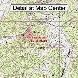 USGS Topographic Quadrangle Map   Roseburg West, Oregon 
