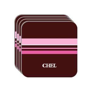 Personal Name Gift   CHEL Set of 4 Mini Mousepad Coasters (pink 