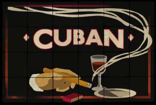 24x16 Cuban Cigars Vintage Ad Tiles for Smoke Room, Bar  