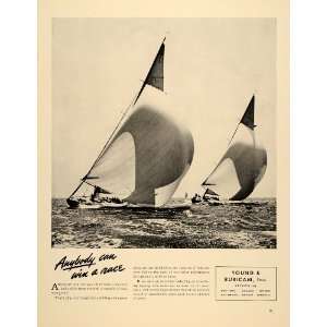 1939 Ad Young Rubicam Advertising Sailboat Race Sailing 