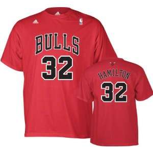 Richard Hamilton adidas Red Name and Number Chicago Bulls T Shirt 