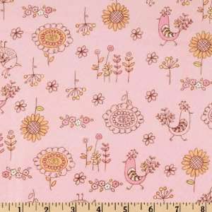  45 Wide Chick A Dee Chick A Doo Garden Pastel Fabric By 