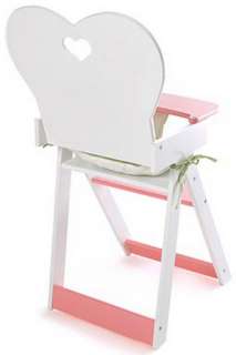 New Pink White Doll Cradle & High Chair Set Pretend Play Girls Toy 