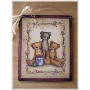  Country Teddy Bear Live Laugh Love Sign Wooden Wall Decor 