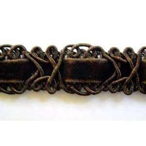  4 Ft Chocolate Brown Velvet Scroll Braid Trim 5/8 Inch 
