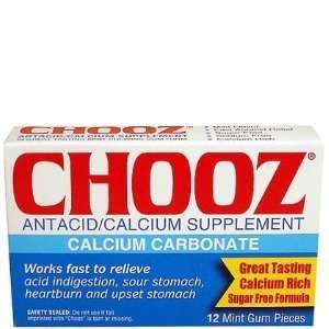 Chooz Antacid Gum Mint 12 ct. (Quantity of 6) Health 