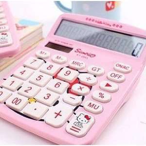  Large Cute Pink Hello Kitty Style Calculator(White Keypad 