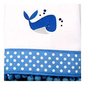  Pom Pom Blue Whale Burp Cloths, Set of Two Baby